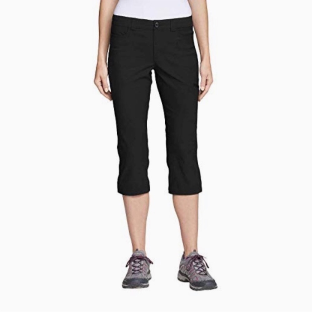 Eddie Bauer Travex Black Nylon Cropped Hiking Capris, size 10